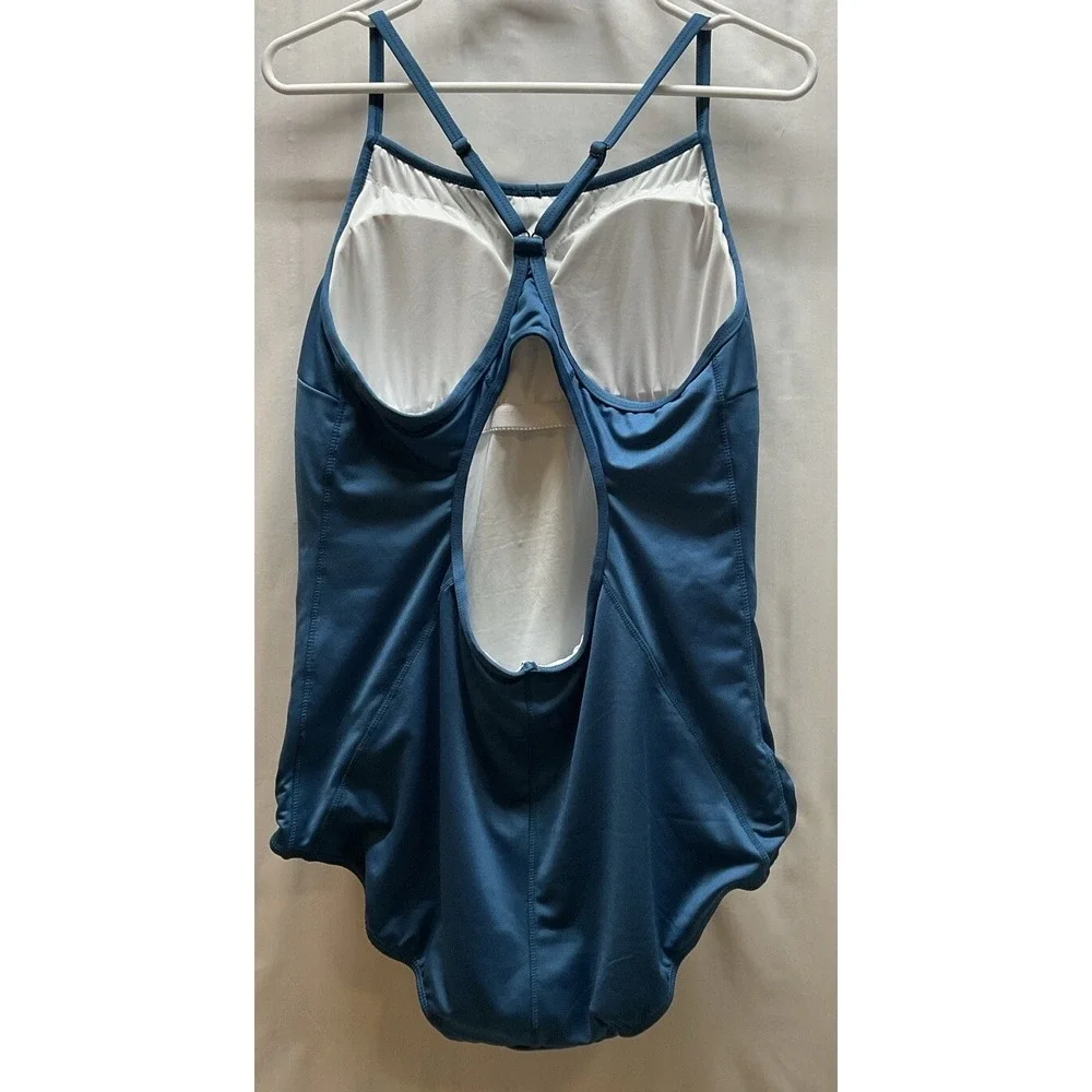 NWT Women's Baleaf Athletic‎ Training 1 Piece Swimsuit Adjustable Steel Blue 44